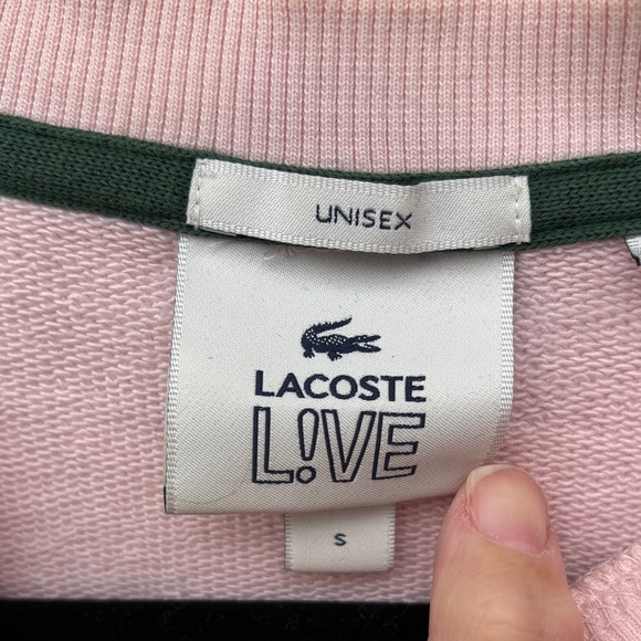 Lacoste Ladies/Men’s Light Pink Crew Neck Alligator Sweatshirt-S - Picture 3 of 10
